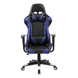 Silla De Escritorio Gamer Reforzada Instto Azul/negra Plasma