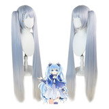 Vocaloid Miku Hatsune Cosplay Peluca Largo Pelo Gris 120cm