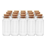 120 Mini Frascos Botella Vidrio Corcho 2,2x4 Cm 7ml Funsmart