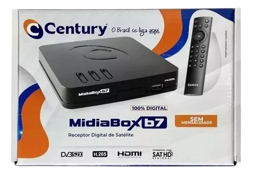 Receptor Midiabox B7 Century Midia Box B7 H265 Sat Regional