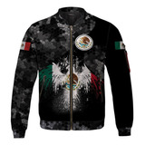 Chamarra Bomber Eagle Mexico Para Hombre Con Escudo De Armas