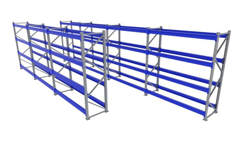 Kit 7mini Porta Pallet 180x200x60cinza C/ Azul Sem Bandejas.