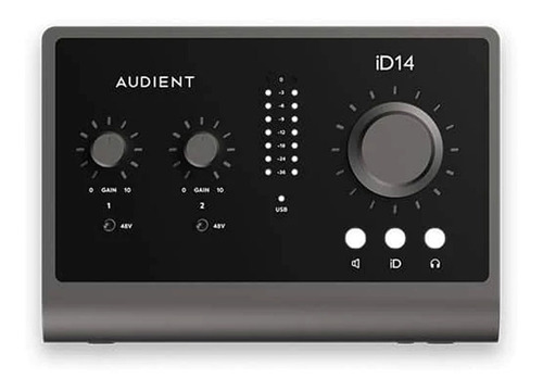 Interface De Áudio Audient Id14 Mkii 10 Entradas 2 Saídas, Cor Cinza Escuro