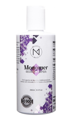 Liquido Monomer Secagem Rápida 260ml Majestic Original
