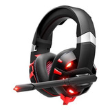 Audifonos Gamer Runmus K2, Sonido Envolvente 7.1 Color Rojo