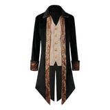 Uniforme En V Coat Con Estampado Gótico, Estilo Steampunk, C