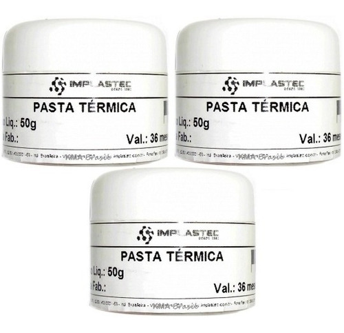 Pasta Térmica 50g (3 Pçs) Process Pc Ps2/3 Xbox360 Implastec