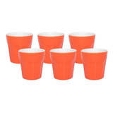 Set X6 Vaso De Café 90 Ml Cerámica Naranja Oxford