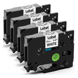 Lk Paquete De 4 Compatibles Con Brother Label Maker Tape Tze