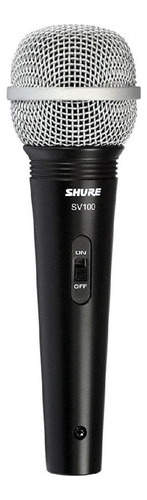 Microfone Shure Sv100-w Dinâmico  Cardióide Preto/prateado