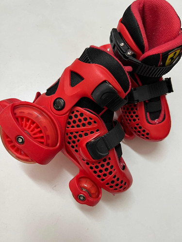 Patines Ferrari Ajustables Usados Excelentes Luces