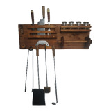 Soporte Accesorios Parrilla Kit Asador Hacha Pala Cepillo