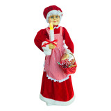 Mamãe Noel Musical Decoração De Natal Com Led 71x25,5x20,5cm