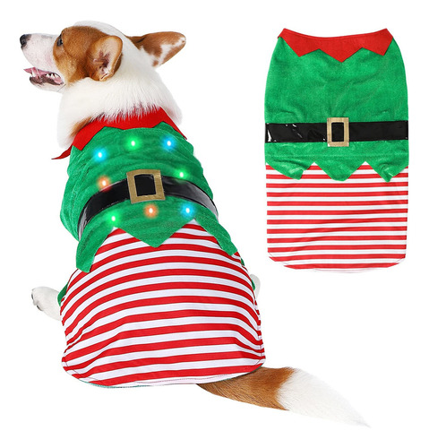 Disfraz De Navidad De Mascotas Traje De Papá Noel De Luz