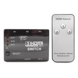 Hub Switch Hdmi 3 Entrada 1 Saída Divisor Com Controle