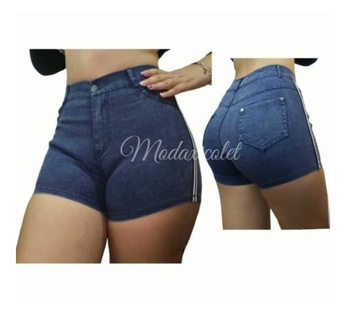 Short  Corto Efecto Jeans  Elasticado