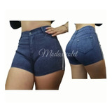 Short  Corto Efecto Jeans  Elasticado