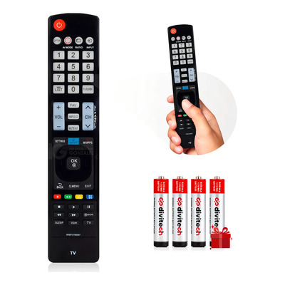 Control Remoto + 4 Pilas Divitech® AAA Compatible Con LG Y Algunos Modelos De Sansui Rca Atvio Pantallas Akb73756542 Smart Tv 3d | Meses sin interés