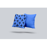 Kit 2 Almofadas Decorativas Cheias Bleu Azul 40x40cm Desenho Do Tecido Colorido