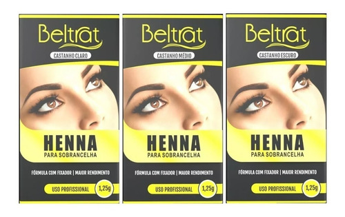 3 Kit Henna P/ Sobrancelha Beltrat - Promoção + Brinde