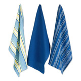 Paños De Cocina Culinary Stripe, 18 X 28, Azul, 3 Piez...