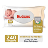Toallas Humedas Huggies C/ Oleo Calcareo Deluxe X48 Pack X 5