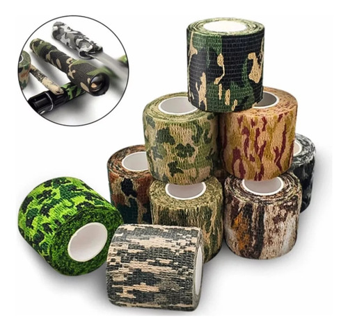 Rollos Cinta Camuflaje Autoadhesiva Militar Camo Tactica 