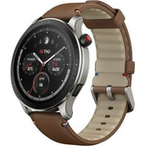 Smartwatch Amazfit Gtr 4 A2166 Color Vintage Brown Leather Color De La Malla Vintage Brown Leather Color De La Caja Plateado