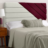 Cabeceira De Cama Box Casal 138cm Estilo Veludo Bege/marsala