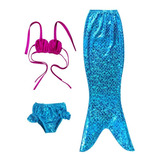 Bikini Disfraz Sirena Traje De Baño Niñas 3 Piezas Mermaid