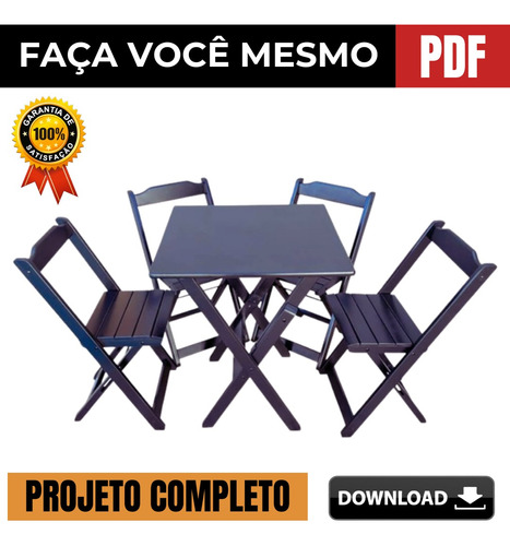 Projeto Cadeira E Mesa Dobrável Bar Português