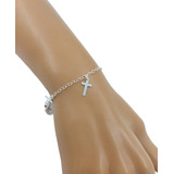 Pulseira Crucifixo Pendurado Liso (d 2,2) Prata 925