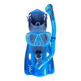 Set Cressi Snorkeling Mex Visor, Snorkel, Aletas Aqua L/ Xl