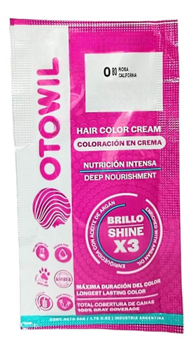 Tintura Otowil Coloración En Crema Sachet Rosa California X6