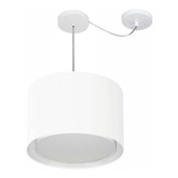 Lustre C/ Desvio De Centro Md-4306 Cupula Tec 40x30cm Branco