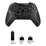 Controle Compatível Xbox One E Pc Wireless 2.4 Com Receptor Cor Preto