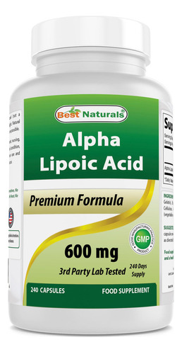 Best Naturals Est Ácido Alfa Lipoico 600 Mg Cápsula Con Po