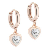 Pendientes Tipo Argolla Con Forma De Corazón De Cristal Hann