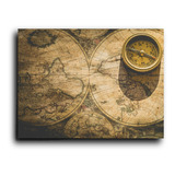 Cuadro Decorativo Canvas Sala Comedor 50x60cm Mapa Antiguo