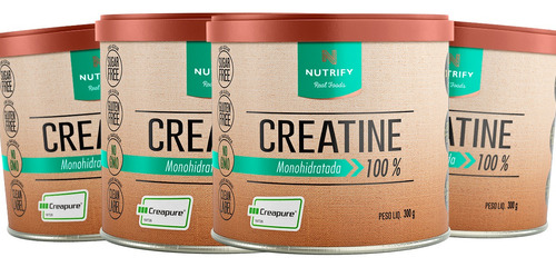 Kit 4x Potes Creatine Monohidratada Creapure -300g Creatina 