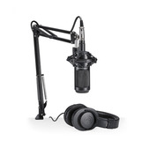 Microfono Audio Technica At2035pk + Auriculares M20x + Brazo