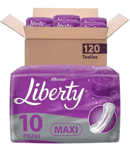 Toallas Incontinencia Femenina Liberty Maxi 12/10 Paq=120 Pz