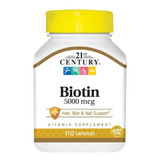 Biotina Premium Cabello Uñas 5,000mcg 110 Caps Eg Bb22