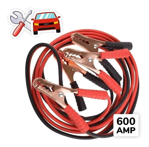 Cable Pinza Batería 600 A P/auto Aislamiento Pvc C/ Bolso 