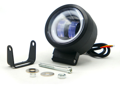 Faro Para Moto Rasen Auxiliar Led Con Lupa Redondo Con 2 Led