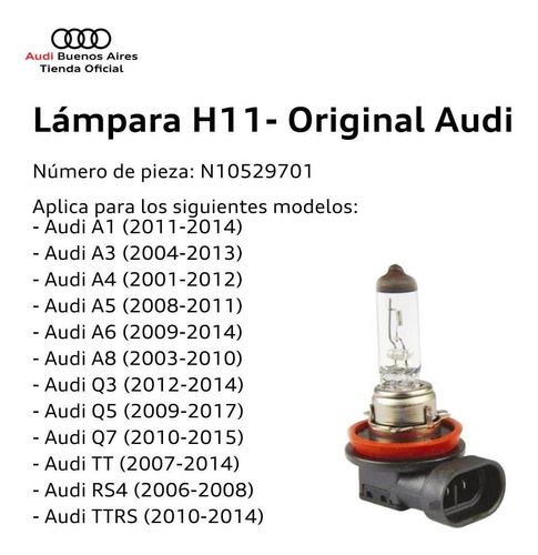 Lmpara H11 Audi A6 2009 Al 2014 Foto 2