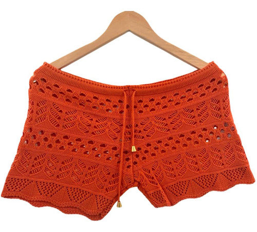 Shorts Feminino Saída De Praia Moda Blogueira Tricot Verão