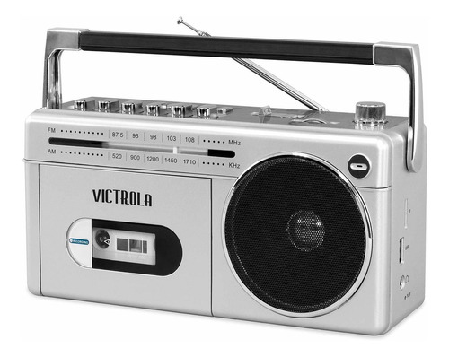 Victrola Vbb-25-slv Mini Bluetooth Boombox Con Reproductor .