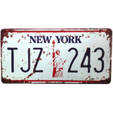 Placas Decorativa Carros Americanos Aço Pintado New York