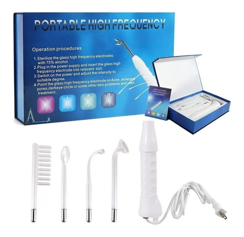 Alta Frecuencia Portátil Facial Corporal 4 Electrodos